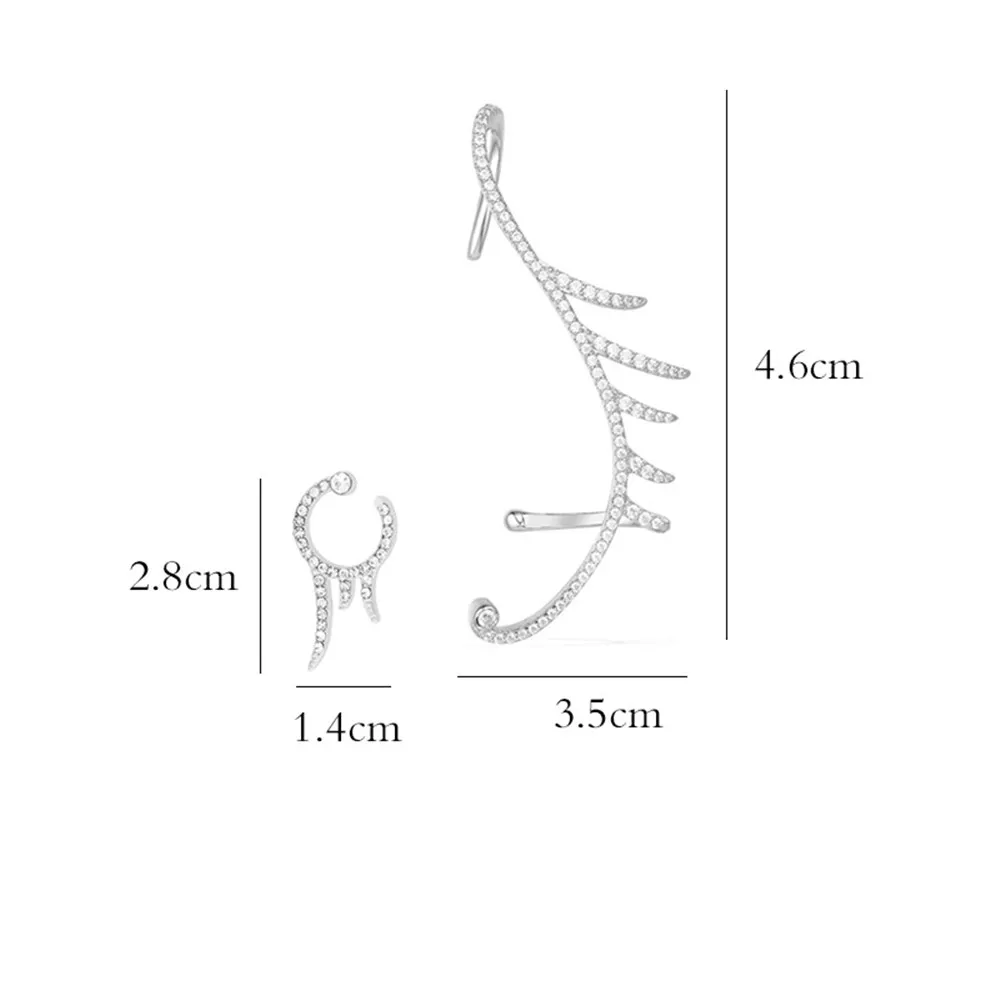 

Boho Vintage Cartilage Climber Earrings Earcuffs Female Wave Crystal Clip On Earrings Ear Clip Women Ear Cuff Jewelry
