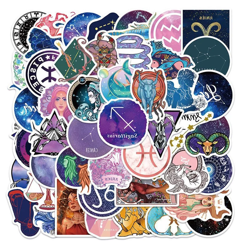 

10/30/50 PCS Constellations Dreamy Gorgeous Sticker Cartoon Custom Decal Waterproof For Helmet Notebook Suitcase Laptop Phone
