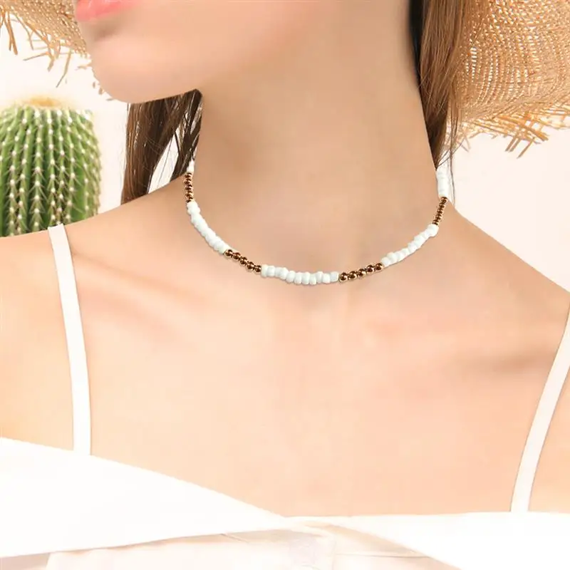 1 шт. ручной работы DIY богемный стиль радужные бусины чокер ожерелье карамельные