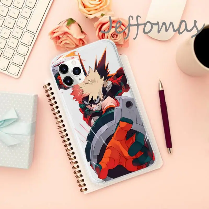 

Anime My Hero Academia deku bakugou Boku Phone Case Transparent for iPhone 11 12 mini pro XS MAX 8 7 6 6S Plus X 5S SE 2020 XR