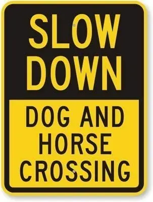 

Светоотражающий алюминиевый знак BGOJM для пересечения собак и лошадей, 80 мил алюминия, 8X12 дюймов