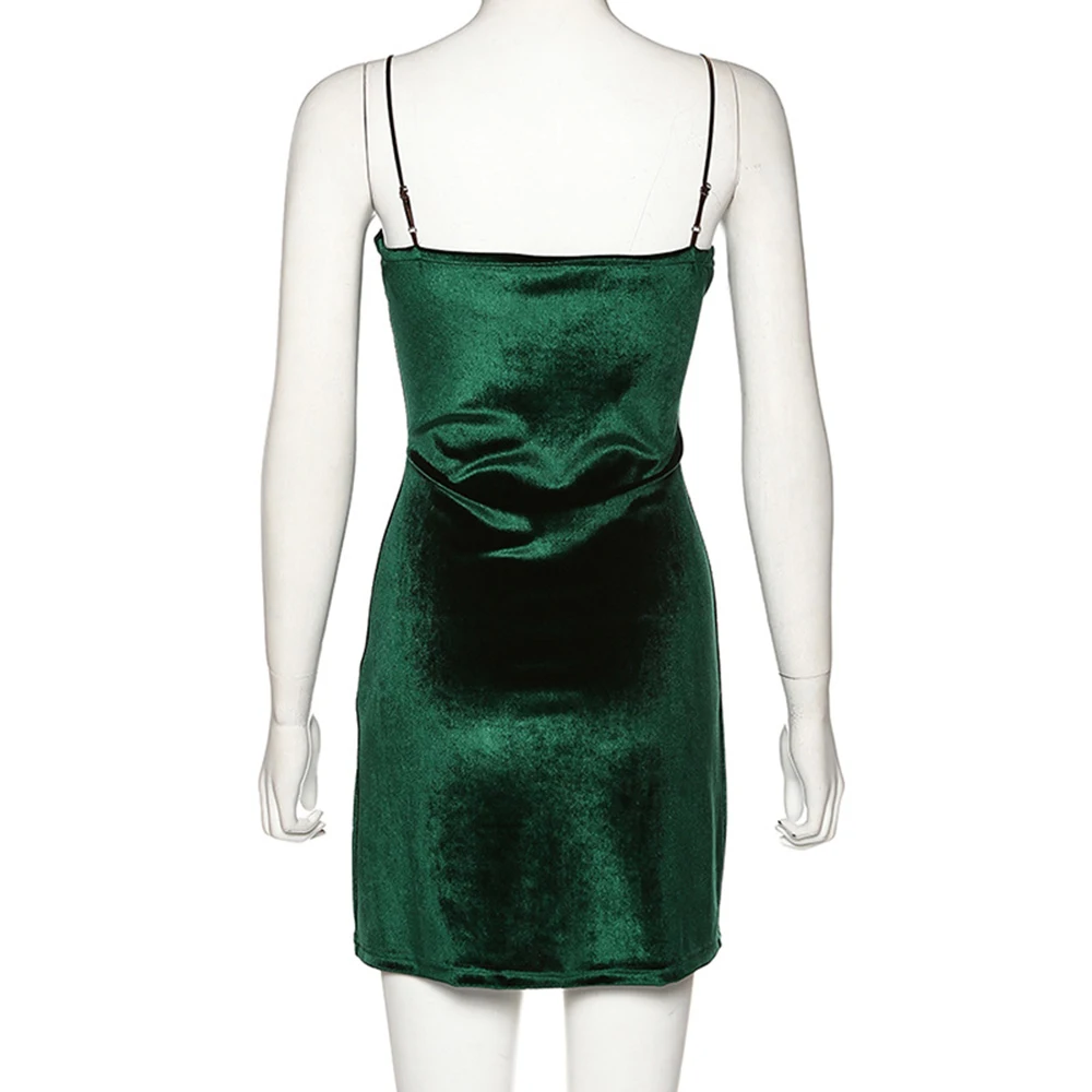 Летние модные облегающие темно зеленые женские платья без рукавов в стиле ампир