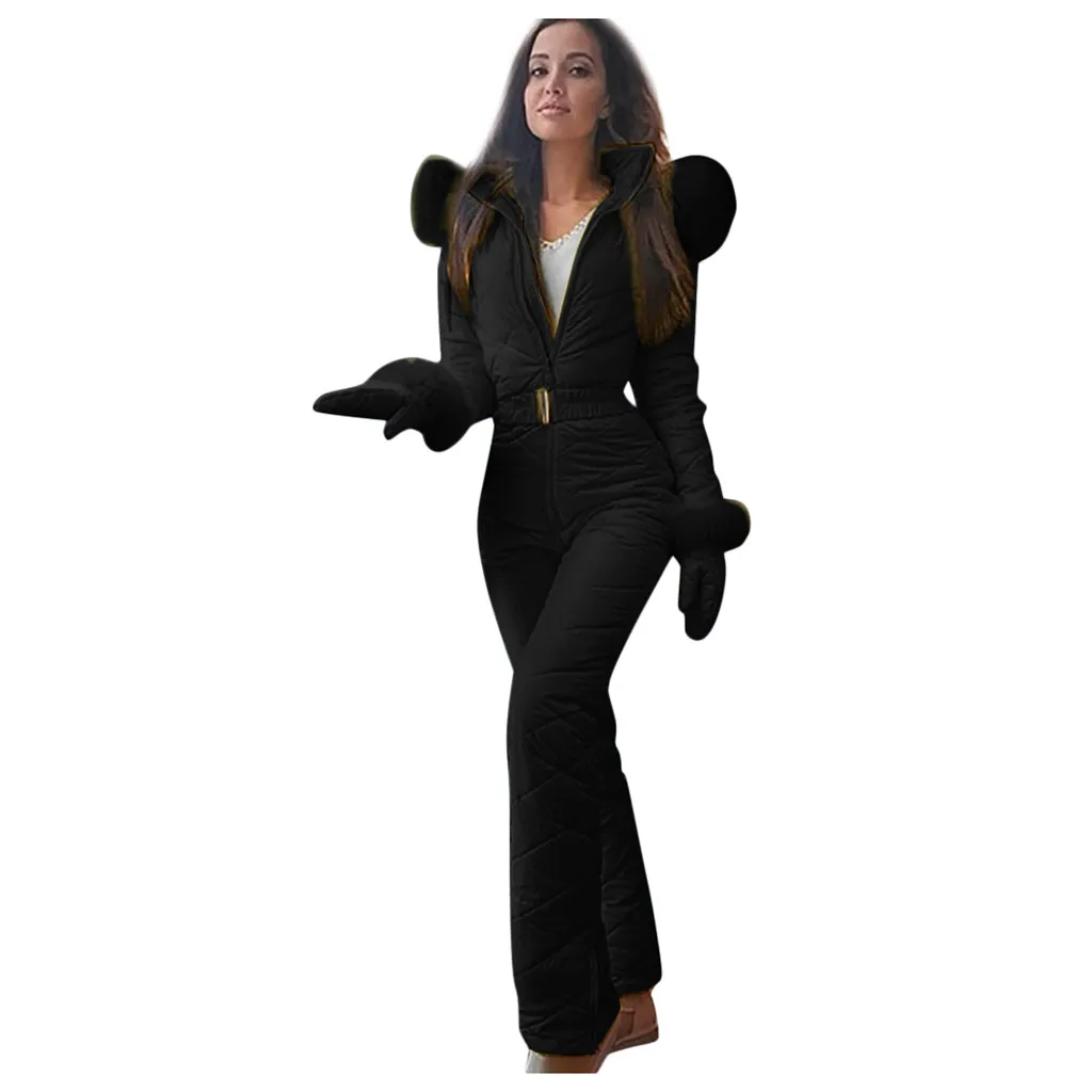 Комбинезон зимнее пальто женский модный Повседневный плотный костюм для