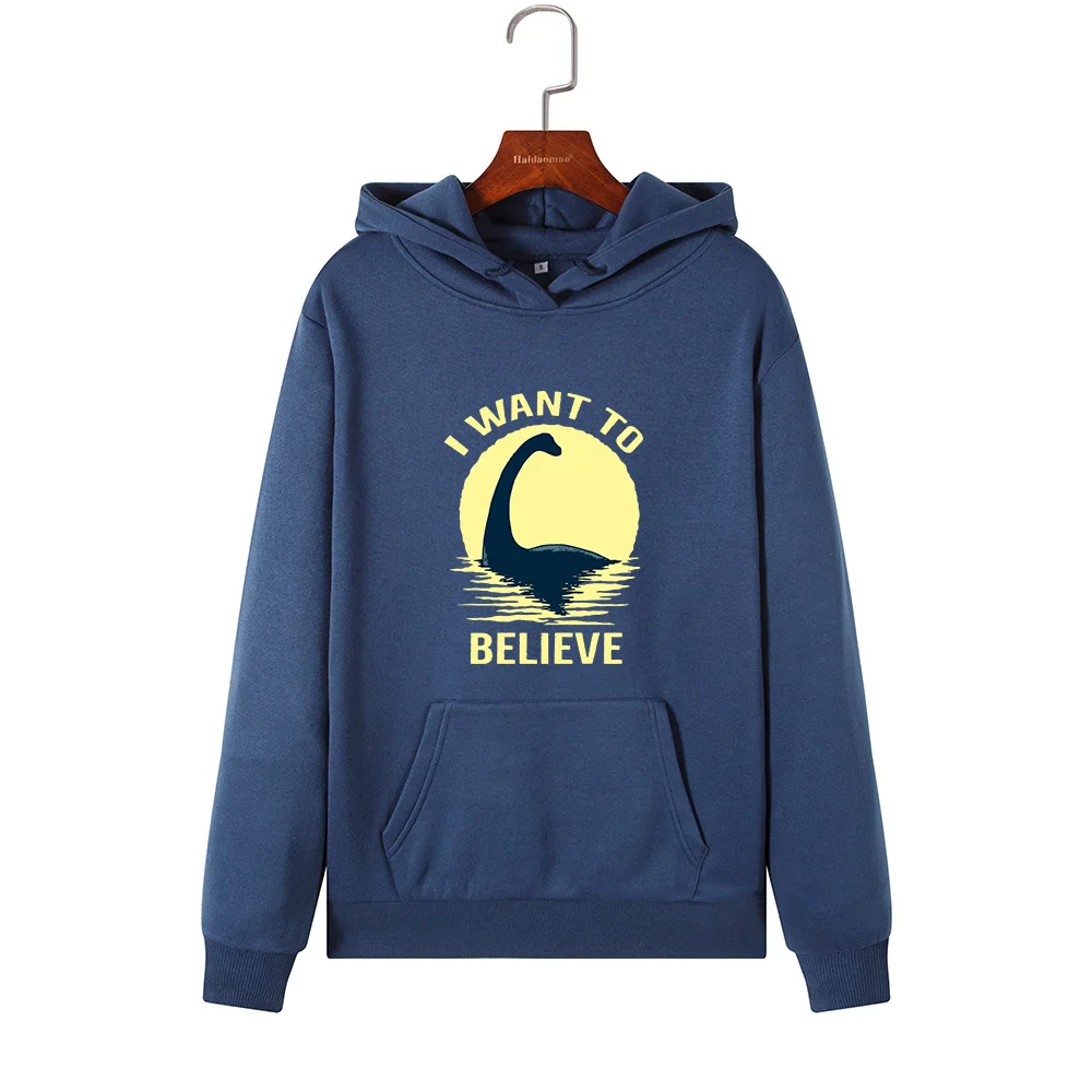 

Women Hoodies Sweatshirts Hooded Sweatshirt I Want To Believe Print Autumn Winter Pullover Female Hoodie Tops Clothes Outwear
