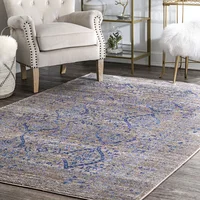 Persian Ethnic Carpet For Living Room Vintage Turkey Blue Carpet Girl Bedroom Moroccan Geometric Rug Mat Home Hallway Carpet