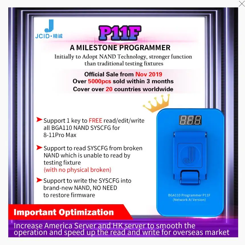 Плата JC P11F BAG110 PCIE NAND SYSCFG программатор для iPhone 11 Pro Max до 8 8p материнская плата wirte