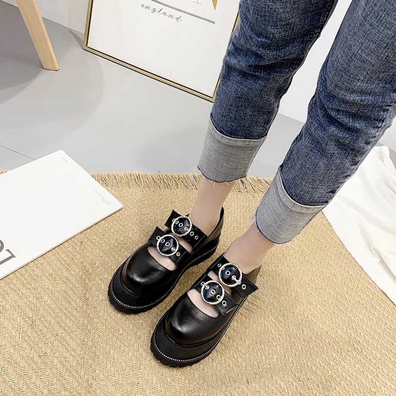 Обувь на толстой платформе обувь из лакированной кожи в готическом стиле