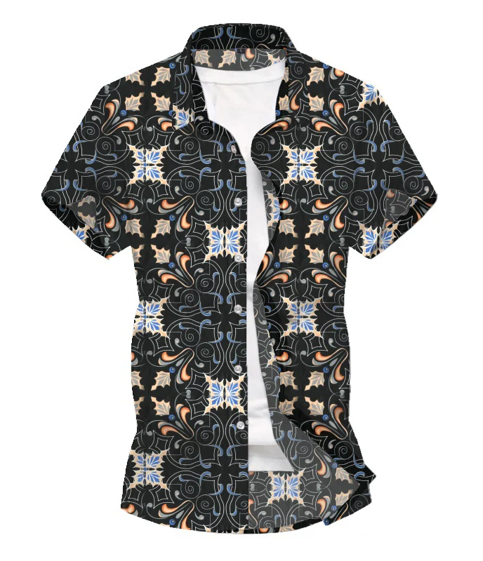 Новые летние Для мужчин's гавайская рубашка футболка с коротким рукавом мужчин