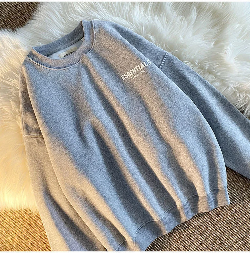 

Essentials Fashion Letter Crewneck Sweatshirt Women Pullover Long Sleeve Vintage Street Oversized Hoodies Spring 2021 Casual Top