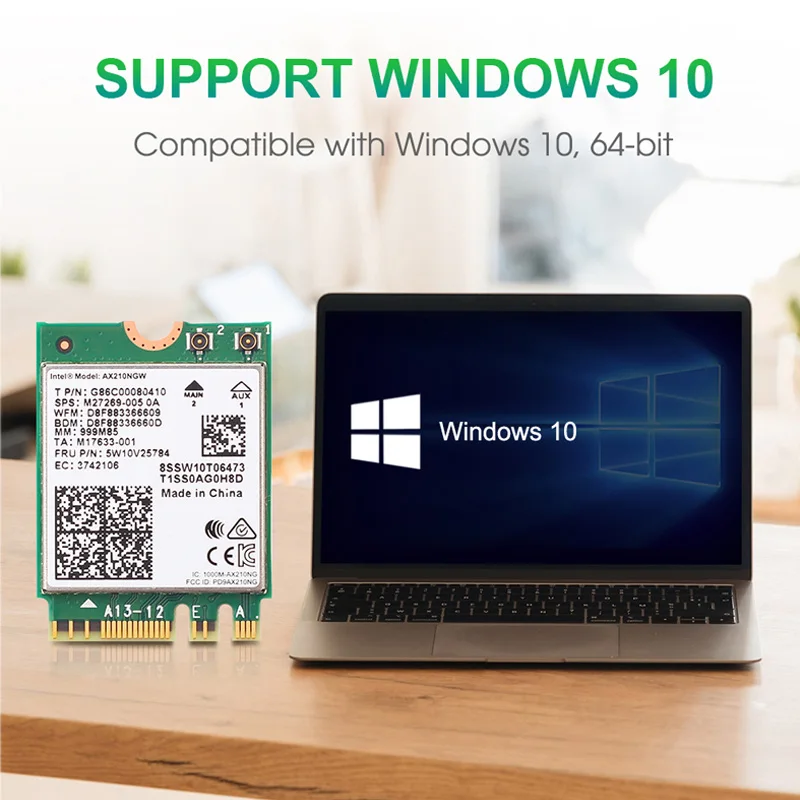 5374 Мбит/с WiFi 6E Intel AX210 Bluetooth 5 2 Беспроводная M.2 карта AX210NGW 4G/5 ГГц/6 ГГц 802.11ac/ax Wifi