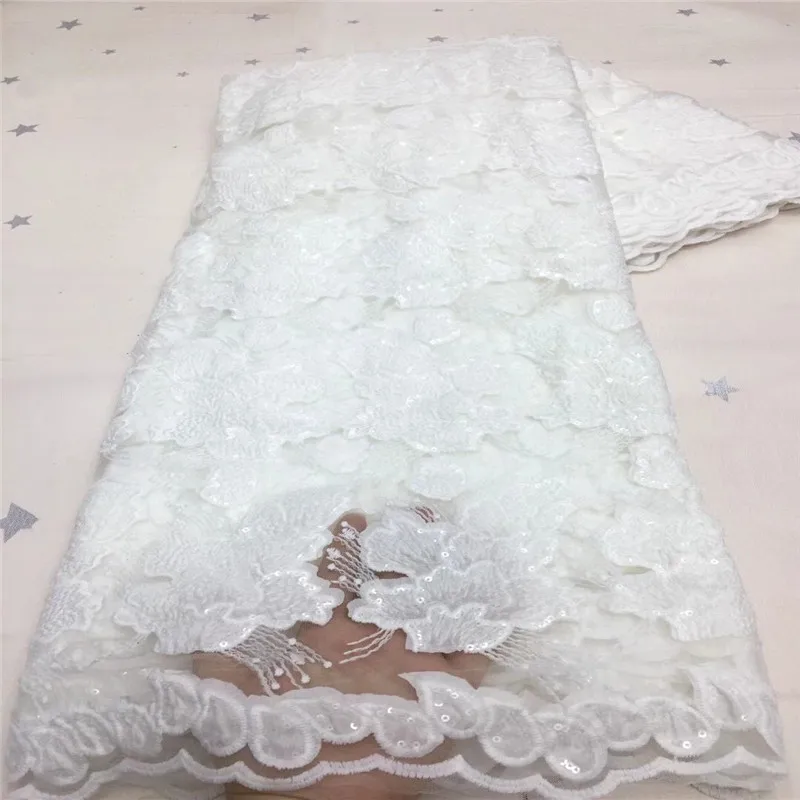 

2021 Embroidery Swiss Cord Materials African Lace Fabric 5 Yards Latest French Guipure Tulle Lace Fabric Wedding Nigerian Lace