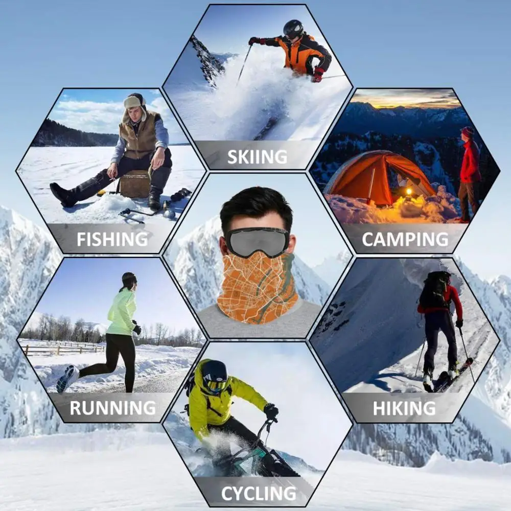 Копенгагенская карта Дании | Оранжевый цвет Карта города микрофибра для шеи