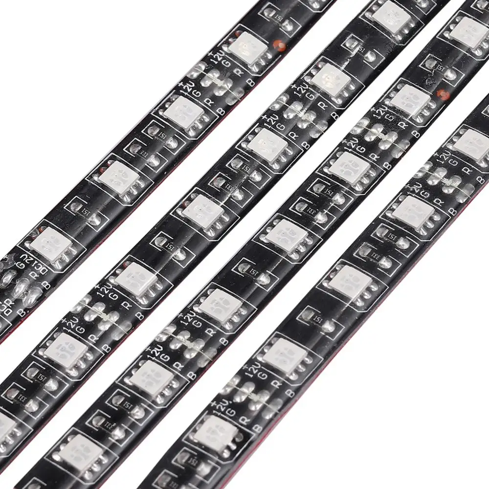12 шт. 5050 SMD Светодиодная лента Justech для Harley Hodna Golf многоцветная RGB автомобильная