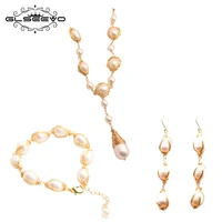 glseevo natural freshwater baroque pearl earrings bracelet necklace for women fine jewelry wholesale handmade 2020 trend gs0024