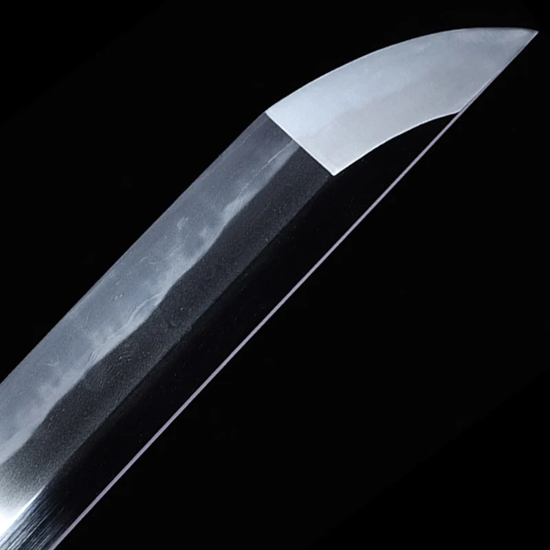 

Authentic Handmade Japanese Samurai Sword Tamahagane Shiage Togi Choji Hamon Iron Inlaid with Silver Tsuba katana