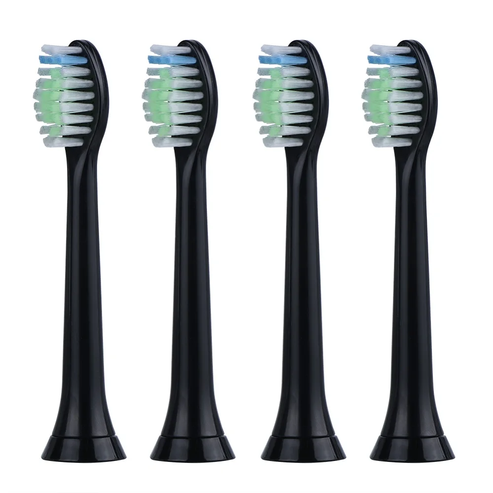 4 шт. черная электрическая звуковая сменная зубная щетка для Philips Sonicare Diamondclean головки зубных щеток с мягкой щетиной HX6064