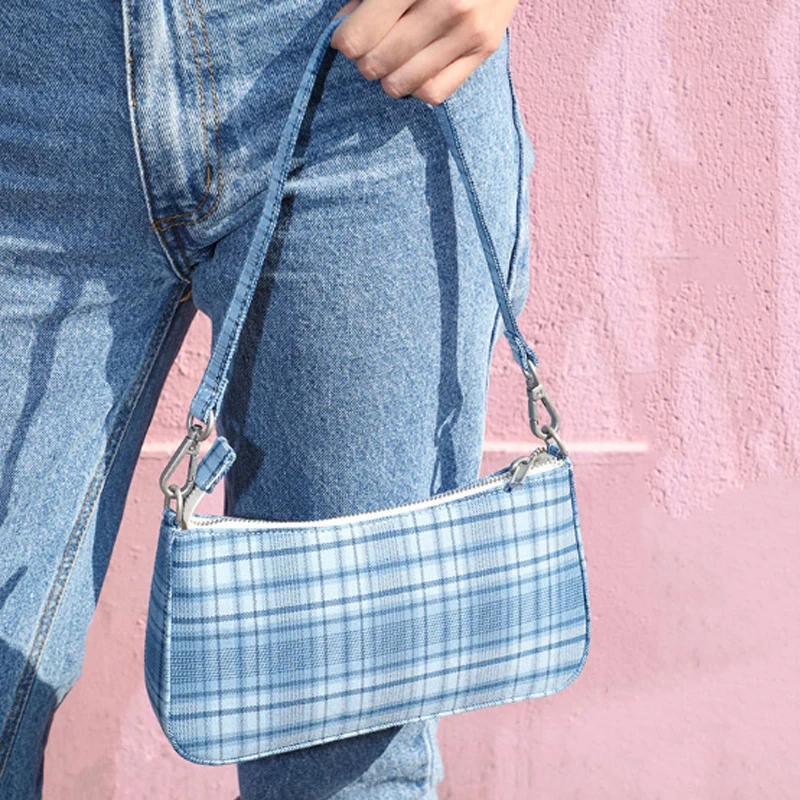 Новая женская Винтажная сумочка в стиле ретро миниатюрная клетчатая дамская