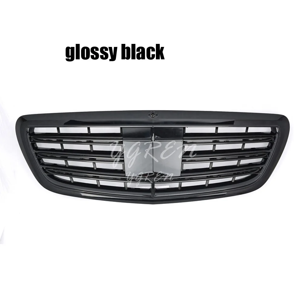 Решетка радиатора Передняя GT R для Mercedes Benz S Class W222 2014-2018 хром Черная | Автомобили и