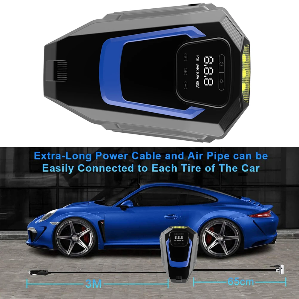 

Home Water Toys Auto Shut Off Multifunction With Pressure Gauge LED Flashlight Ball Digital Tire Inflator Motorcycle 12V Bicycle