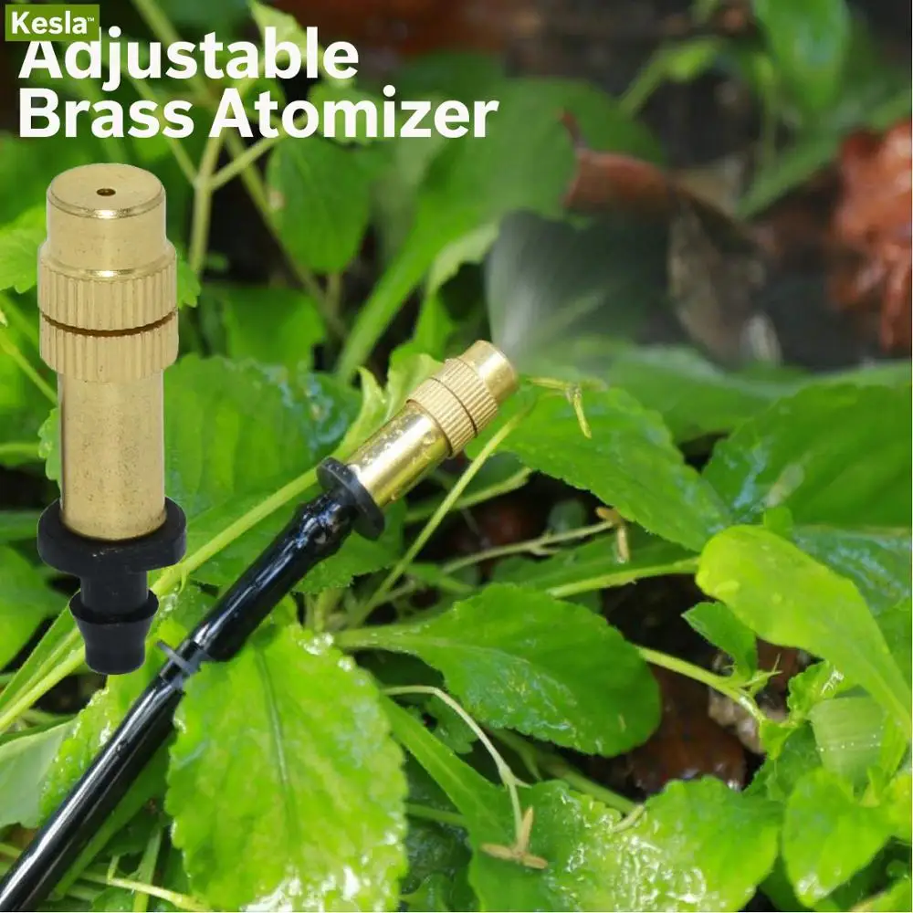 30M Automatic Garden Watering Atomize Spray Misting System Watering Kit Micro Drip Irrigation Adjustable Brass Nozzle Greenhouse