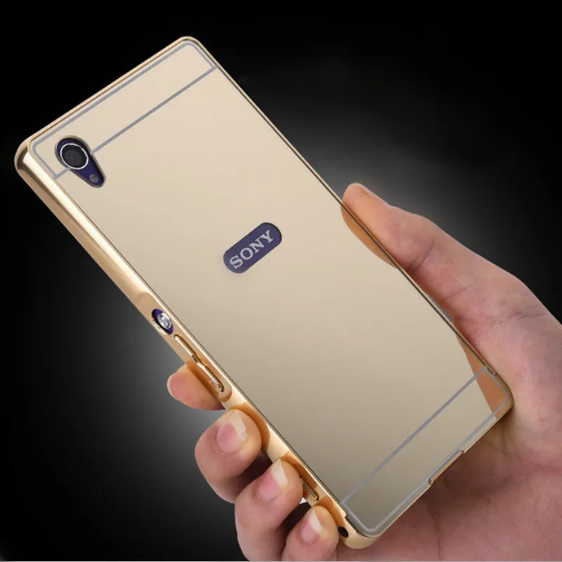 Роскошный чехол для телефона для sony Xperia M4 Aqua Z1 Z2 Z3 Z4 sony X XA XA1 XZ XA2 Z5 Compact M5 C5 алюминиевый зеркальный акриловый чехол