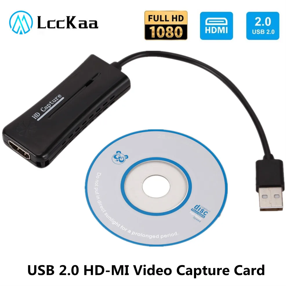 

LccKaa USB 2.0 HDMI Video Capture Card Gaming Record Card for PS4 Game Home Office DVD Camcorder Camera Recording Live Streaming