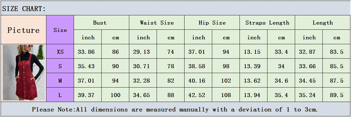 

Women's Corduroy A Line Dress Spring Autumn Solid Color Square Collar Suspender Single-breasted Overall Mini Dress Women Clothes