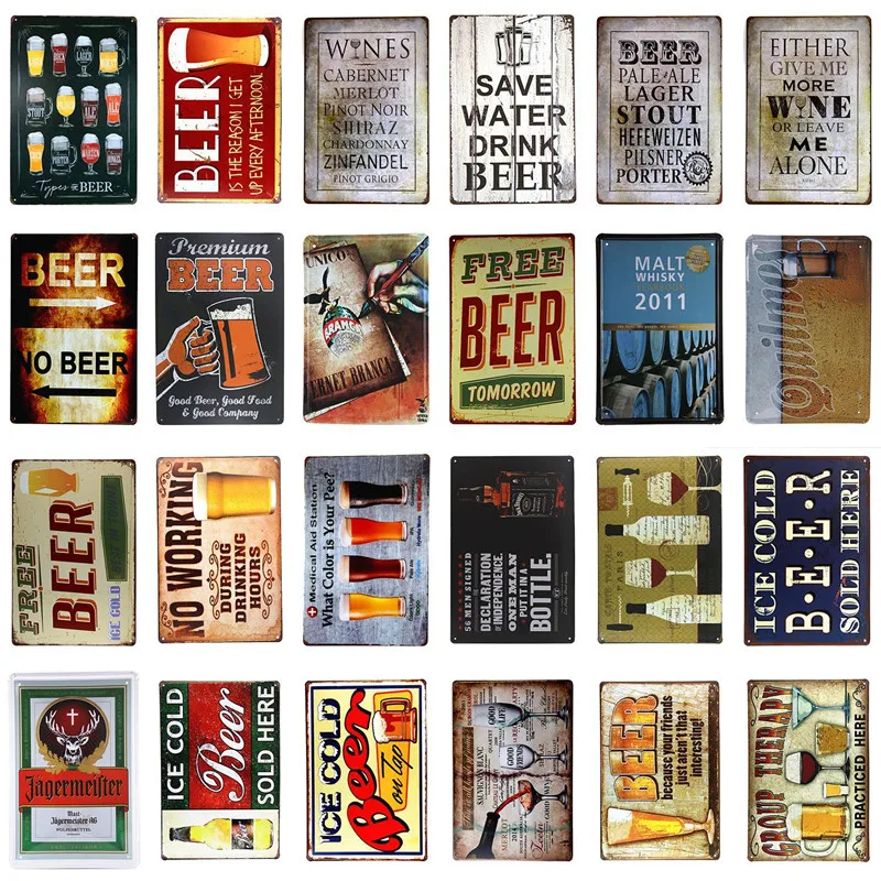

Ice Cold Beer Gas Drink Shabby Retro Bar Plaques Metal Tin Sign Wall Stickers Decor Pub Restaurant Plate Sign Decorative Poster