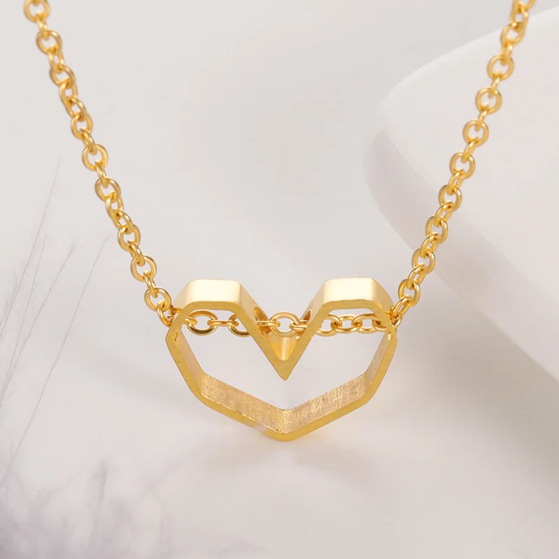 Оптовая продажа 10 шт. романтические украшения из нержавеющей стали 2021 золотой