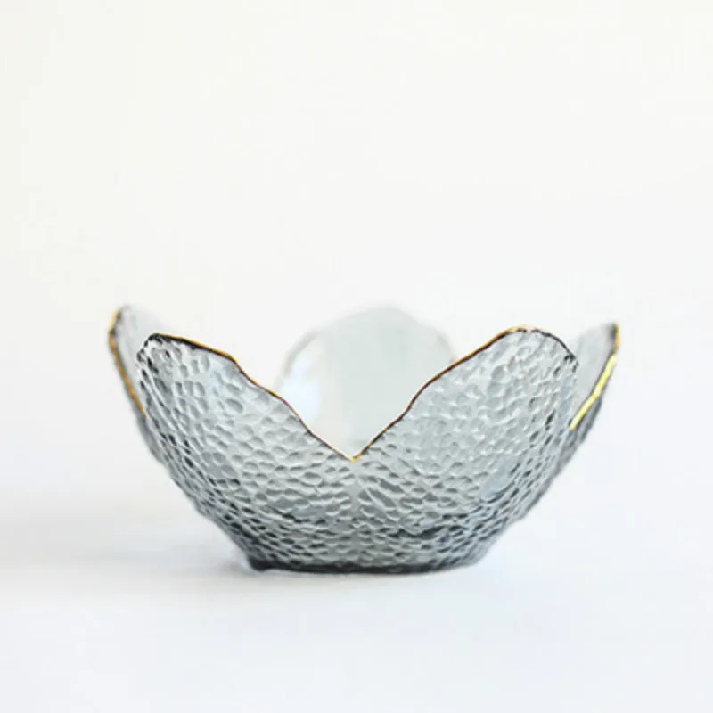Стеклянная Чаша в скандинавском стиле с лепестками прозрачная Салатница из