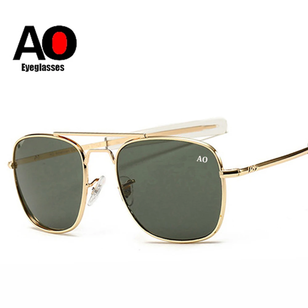 2021 Retro military fashion army to pilot 52mm sunglasses brand American lens optical glass sunglasses lunette de soleil homme