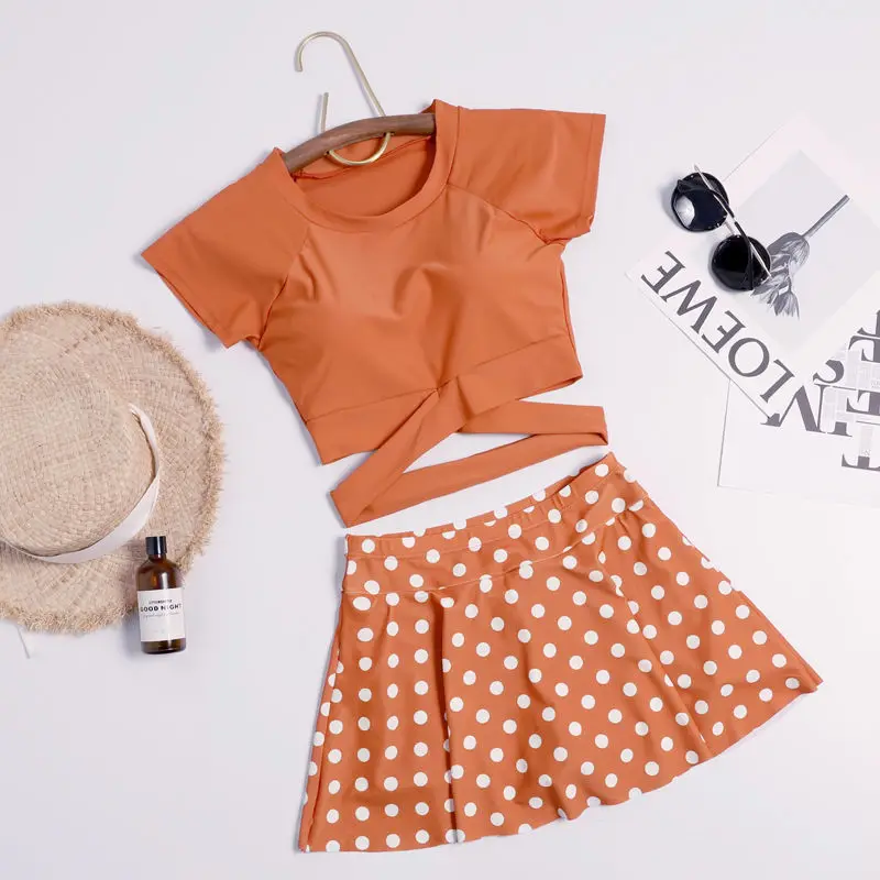 Купальник женский в горошек пикантный облегающий винтажный комплект бикини с