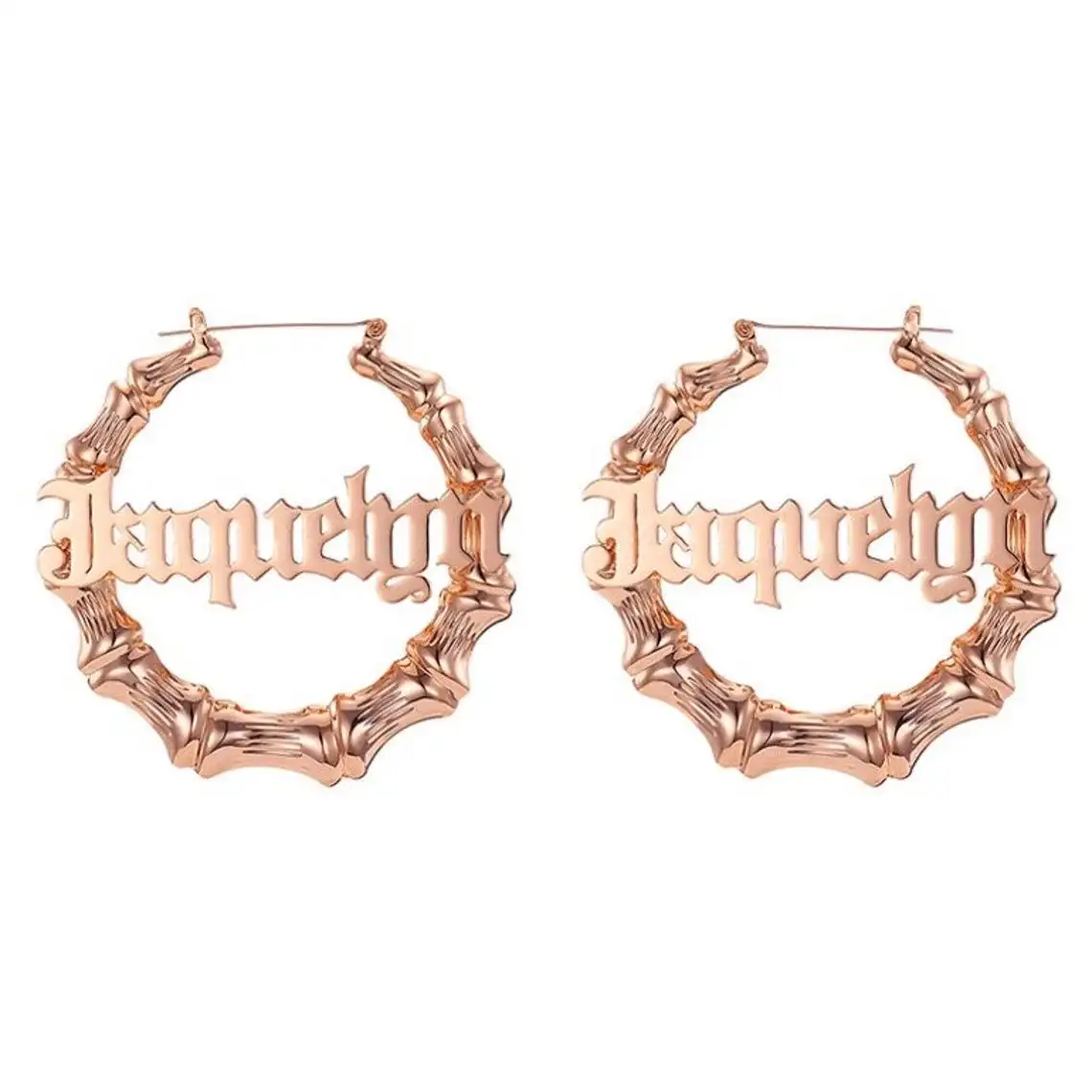 Пользовательские Бамбук Серьги-кольца персонализированные таблички из бамбука