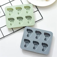 15 7x13cm 6 holes silicone baking mold little foot shaped mold kids chocolate cake mold diy muffin for bakeware kitchen tools