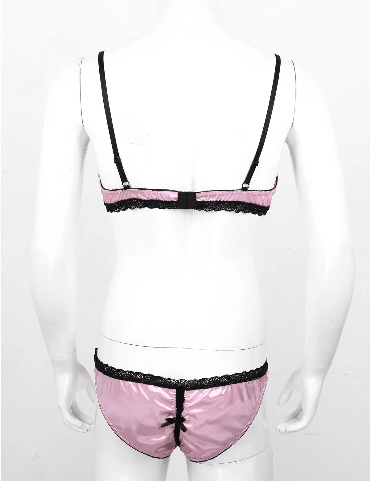 Мужское шелковое атласное кружевное нижнее белье комплект нижнего белья