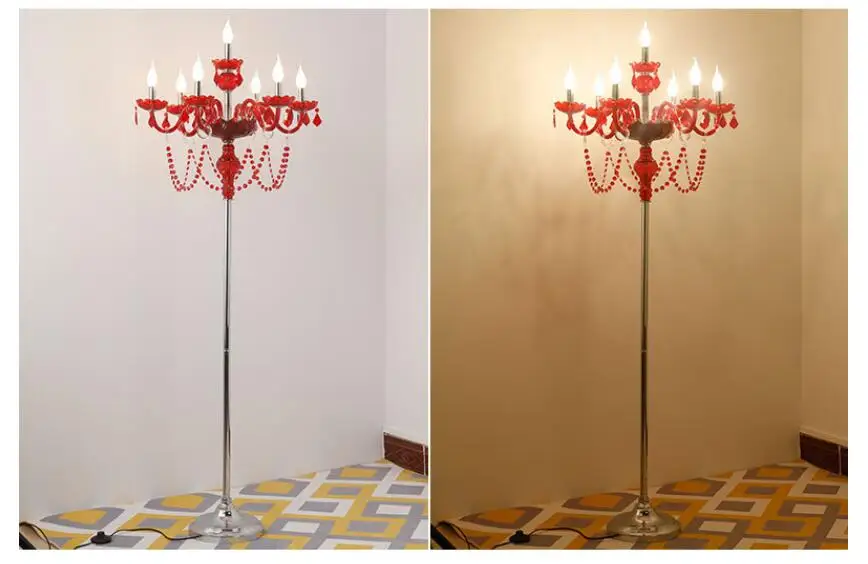 Современные декоративные хрустальные напольные лампы для спальни золотая