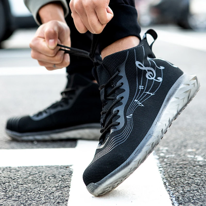 

2021 New Safety Work Shoes Men Steel Toe Safety Shoes High Quality Men's Boots Work Senakers Men Indestructible Security Shoes