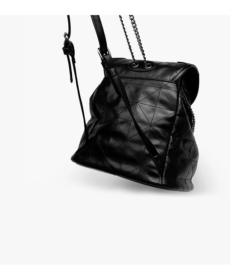 

2021 New Backpack Purse for Women Black Fashion Lingge Backpack Flip PU Leather Bags Outdoor Casual Women's bag Europe America