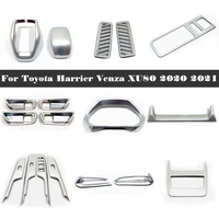 for toyota harrier venza 2020 2021 interior center console water cup panel gear frame trim cover car decoration chrome styling