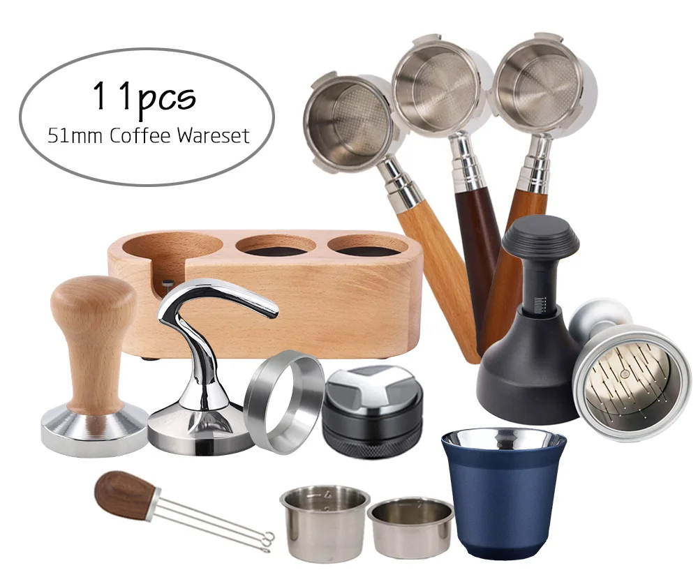 

Набор из 11 предметов, 51 мм кольцо для кофе без дна, игла для вскрытия эспрессо, чашка для кофе, посуда для кофе Breville Delonghi