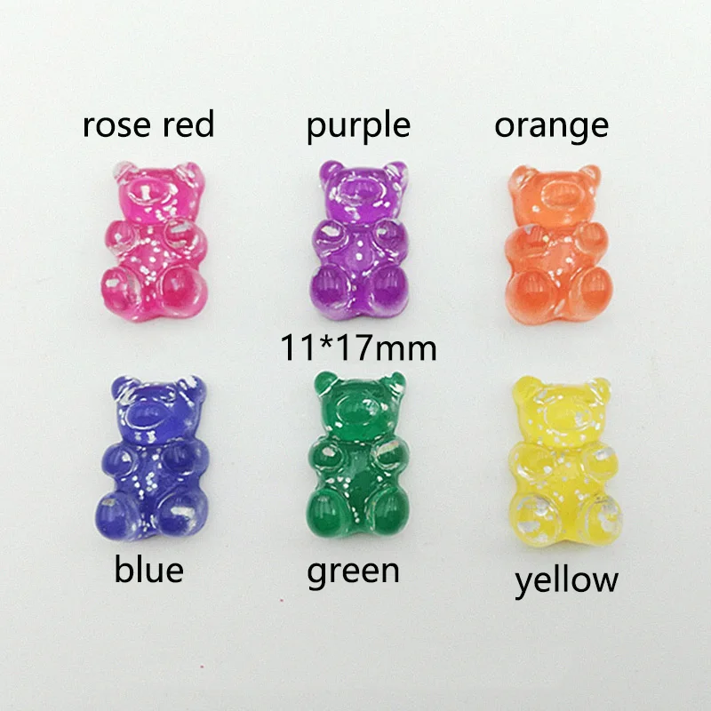 

Бусины из смолы, с плоским основанием, для скрапбукинга, 100 шт., блестящий медведь