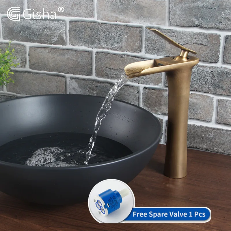 Полностью медный антикварный водопад BasiGisha кран для холодной и горячей воды