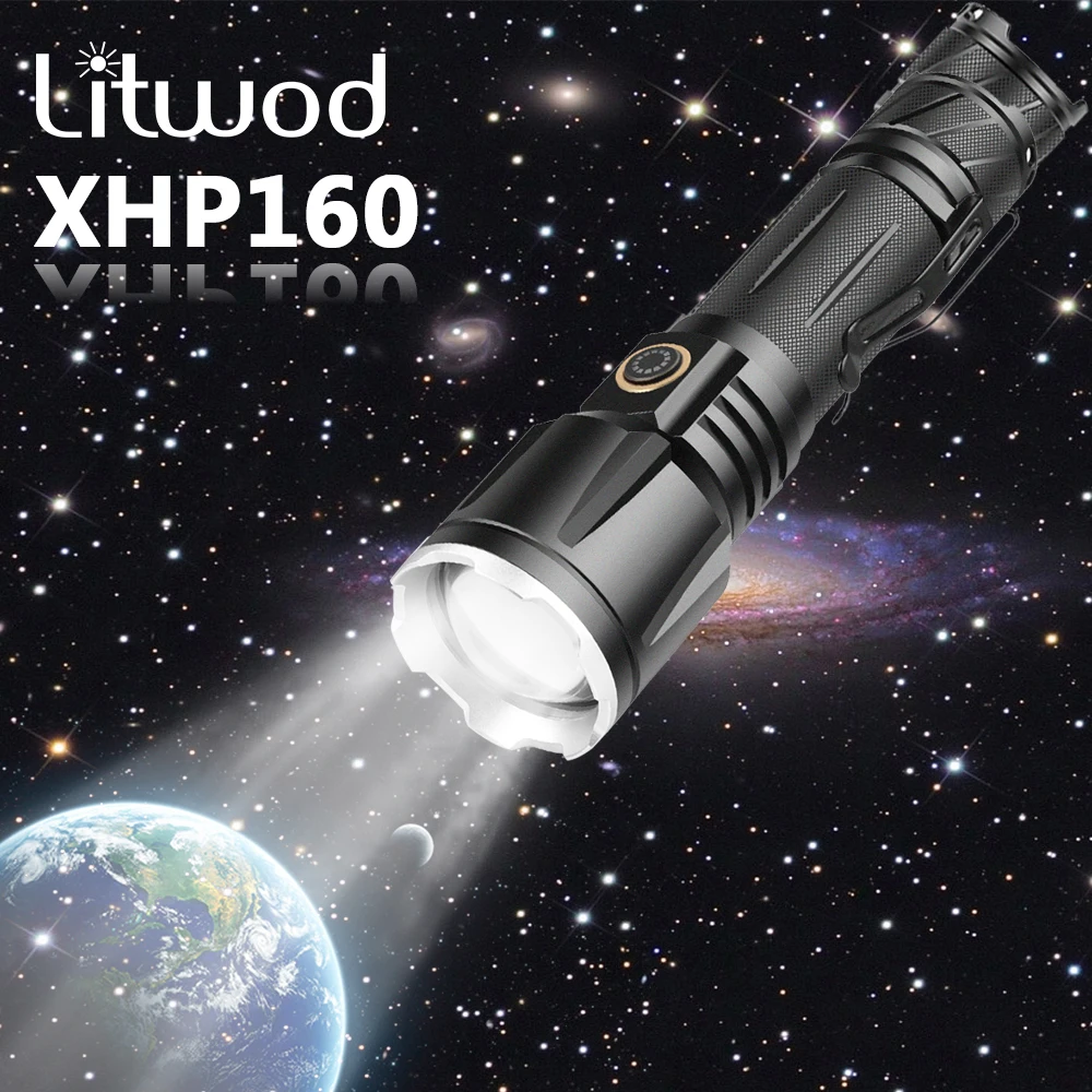XHP199 самый яркий светодиодный фонарик 18650 лм масштабируемый с Usb-зарядкой батареей