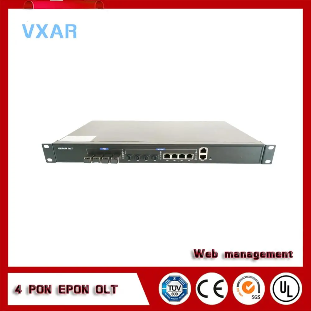 4 PON порта EPON OLT оборудование с SFP модулями 1 U mini OLT веб-управление