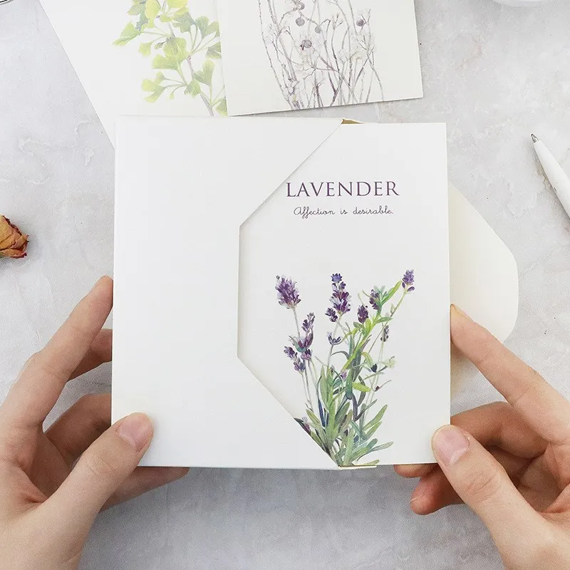 

30pcs/set 14.3x9.3cm Leaf Plant Flower Design Note Card Postcard Message Greating Card 14.3x9.3cm