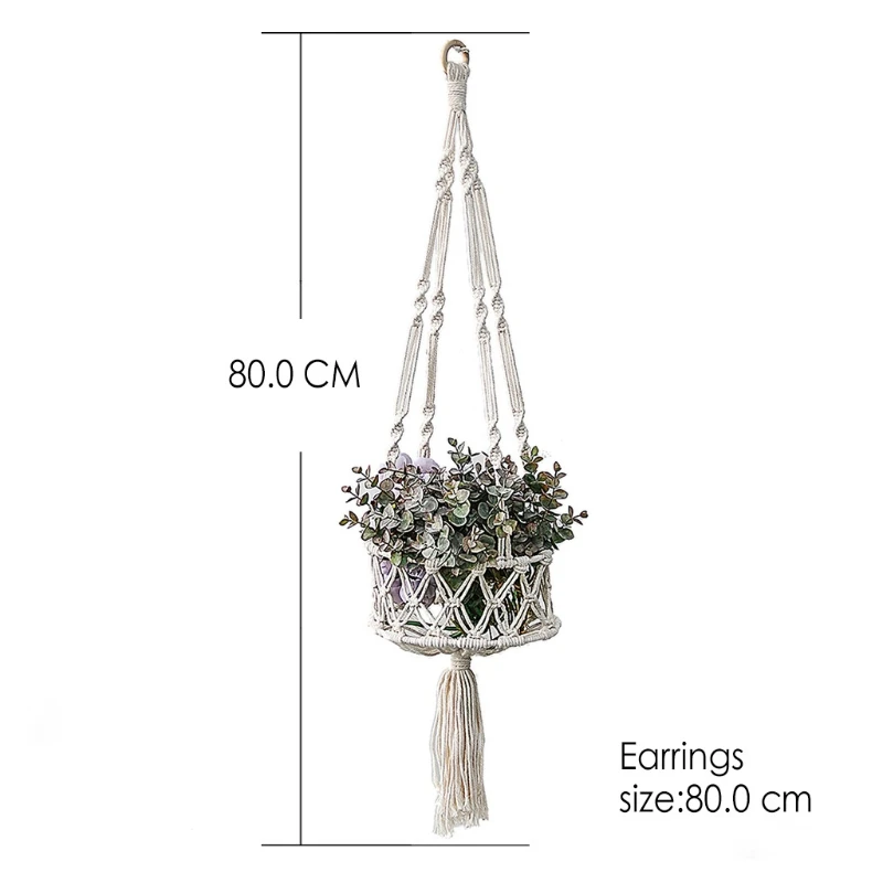 

AXYE Handmade Woven Macrame Hanging Fruit Basket with Tassel Cat Pet Sleeping Playing Hammock Swing Net Plant Holder Hanger