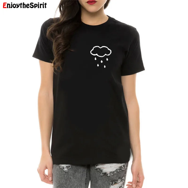 Женская футболка с принтом темных облаков Enjoythespirit летняя коротким рукавом