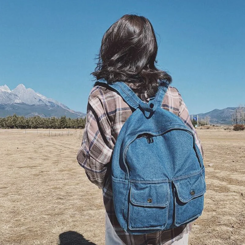 Street Art Literary Canvas Backpack Minimalist Retro Wild Leisure Korean Schoolbag Bag Travel | Багаж и сумки