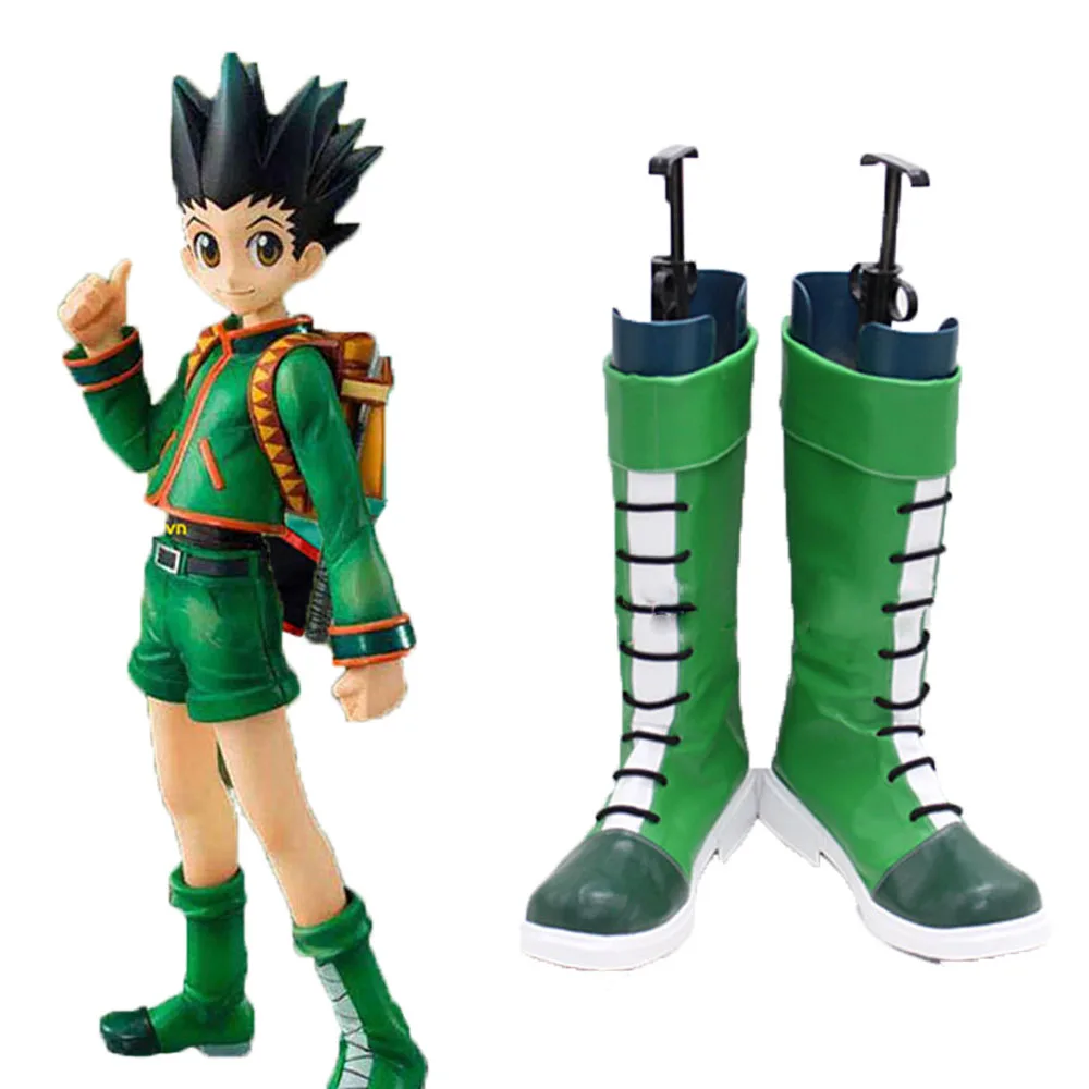 Anime Hunter x Hunter Gon Freecss cosplay shoes cos shoes Halloween party adult men and women green boots 34-46 customization
