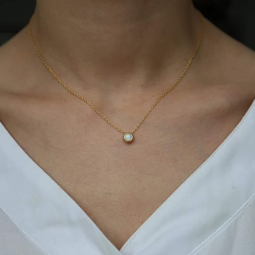 Распродажа колей Моана ожерелье модное мини опал Cz нежное цветной женский